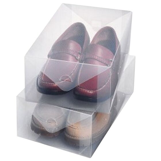 ORDINETT Ιταλίας Θήκη Υποδημάτων 34x21x13cm 9.2lt Πολυπροπυλένιο 0.38kg Σετ 2 Τεμαχίων BOXES LARGE TOP CLASS WHITE Διάφανο