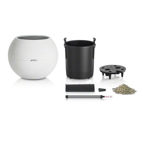 LECHUZA Puro 50 Επιδαπέδια Γλάστρα Ø49x41.5cm Σφαιρική Αυτοποτιζόμενη με Δοχείο Φύτευσης 13lt Sand Brown RedDot Award 2014