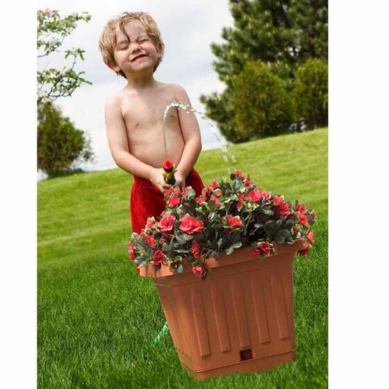 BAMA ITALY Γλάστρα Βαρέως Τύπου 50x50x43cm 57lt Τετράγωνη Πλαστική Γκρι TERRA QUADRATO