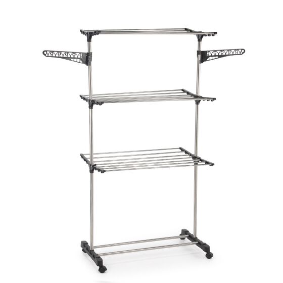 VESTA Απλώστρα Ρούχων PRATICO 80x57x165cm INOX Βάρος 2.65kg Πτυσσόμενη με Ρόδες