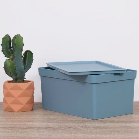 VIOMES Ελλάδας Κουτί Αποθήκευσης 35.5x25.5x22cm Πλαστικό 16lt Βάρος 0.45kg Σιέλ Παστέλ NovaVIOMES Ελλάδας Κουτί Αποθήκευσης 35.5x25.5x22cm Πλαστικό 16lt Βάρος 0.45kg Σιέλ Παστέλ Nova