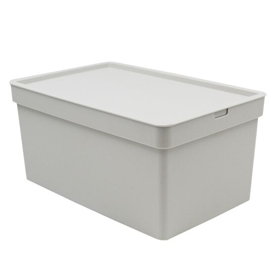 VIOMES Ελλάδας Κουτί Αποθήκευσης 35.5x25.5x22cm Πλαστικό 16lt Βάρος 0.45kg Γκρι/Μπεζ Nova