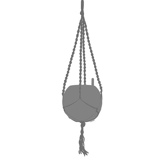 LECHUZA Macrame Ανάρτηση για Γλάστρα YULA Ανθρακί
