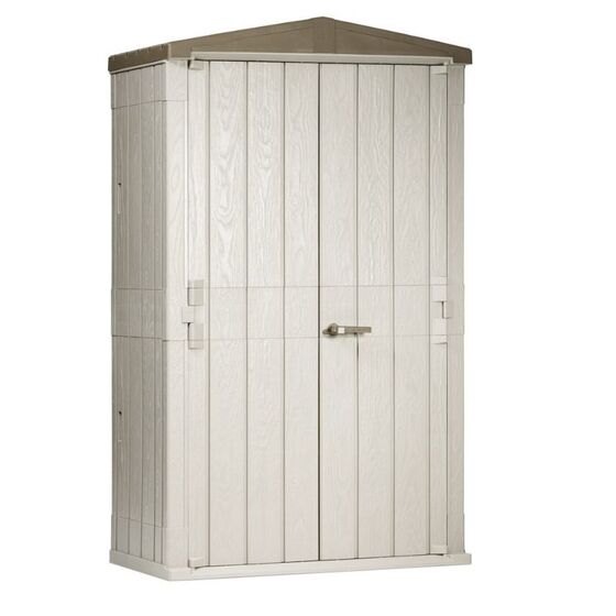 TOOMAX Ιταλίας Αποθήκη Κήπου Βαρέως Τύπου Πλαστική 130x75.6x218.4cm 49kg MASSIF HIGH STORER PLUS TAUPE GREY/BROWN