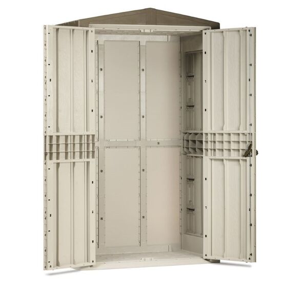 TOOMAX Ιταλίας Αποθήκη Κήπου Βαρέως Τύπου Πλαστική 130x75.6x218.4cm 49kg MASSIF HIGH STORER PLUS TAUPE GREY/BROWN