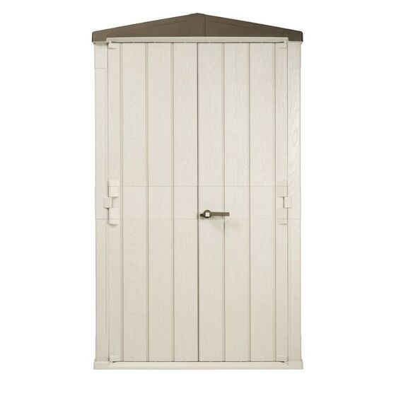 TOOMAX Ιταλίας Αποθήκη Κήπου Βαρέως Τύπου Πλαστική 130x75.6x218.4cm 49kg MASSIF HIGH STORER PLUS TAUPE GREY/BROWN