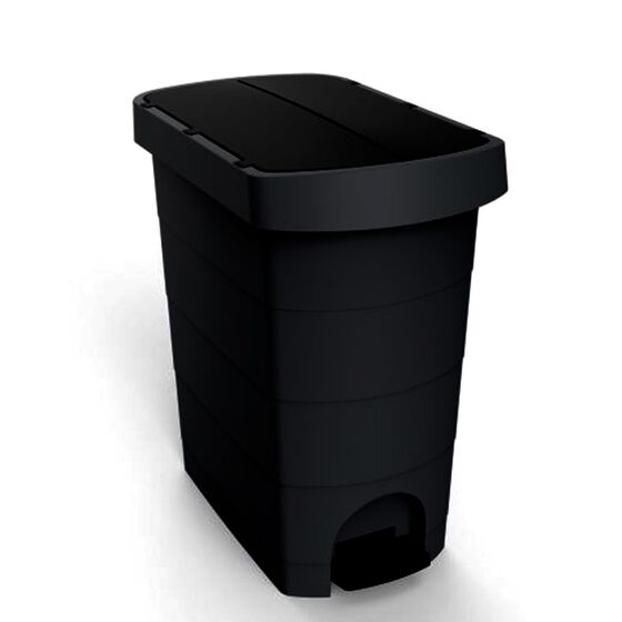 Κάδος Απορριμάτων 9lt Πλαστικός 18.5x27.5x31cm Επαγγελματικός/Οικιακός 1.12kg με Πεντάλ και Καπάκι Πεταλούδα PELICAN Μαύρος