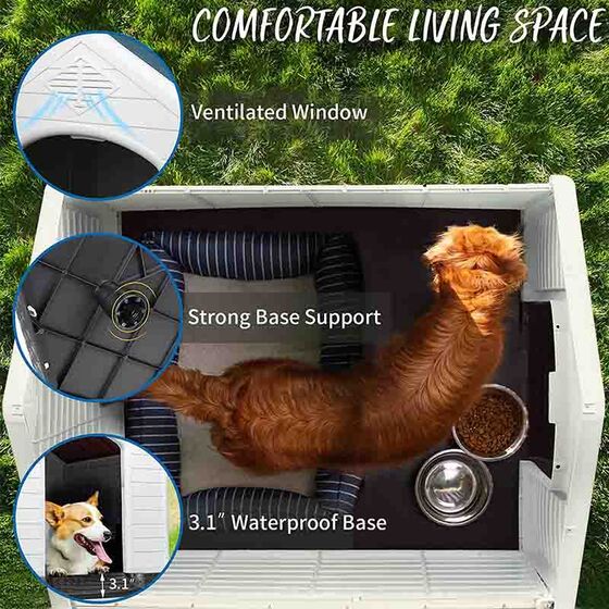 VESTA Σπίτι Σκύλου XXLARGE 123x110x114cm 24kg Λευκό Πάγου-Πράσινο