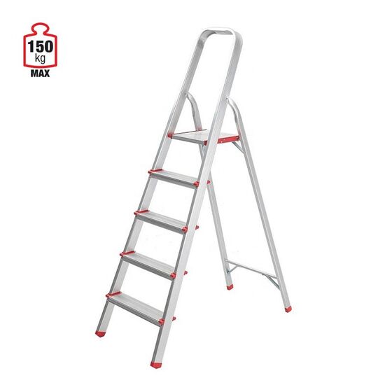 VESTA Σκάλα Aλουμινίου 4+1 Σκαλιά 44x80x147cm Αντοχής 150kg Βάρους 3.5kg