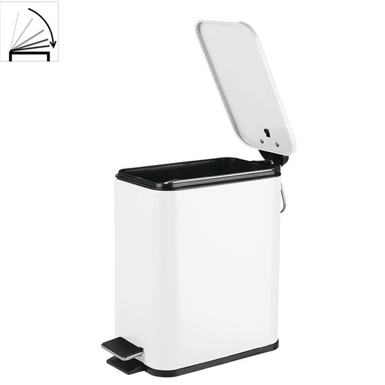 VESTA Κάδος Μπάνιου 5lt Ορθογώνιος με Πεντάλ Soft Close 29x14x30cm Καπάκι Slim Μεταλλικός Matte Λευκός
