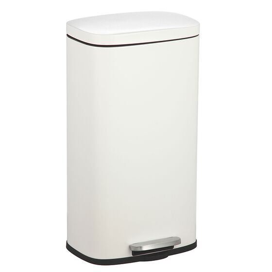 VESTA Κάδος Απορριμμάτων 30lt SOFT CLOSE 35x28x63.5cm με Πεντάλ και Εσωτερικό Κάδο 4.65kg Μεταλλικός Λευκός