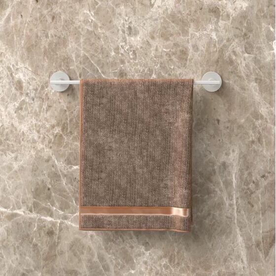 TEKNO-TEL Κρεμάστρα - Ράγα Πετσέτας Μπάνιου 47x6x5cm Αλουμινίου Επιτοίχια με Βίδες Satin