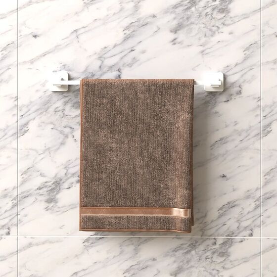 TEKNO-TEL Κρεμάστρα - Ράγα Πετσέτας Μπάνιου 47x6x5cm Αλουμινίου Επιτοίχια με Βίδες Λευκή Matte