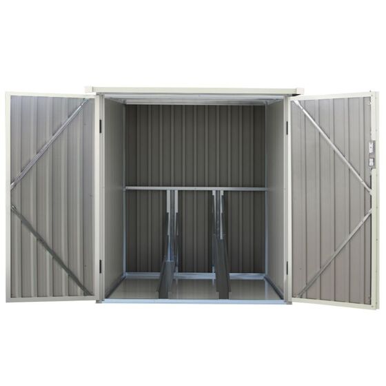 STEELEN Μεταλλική Αποθήκη Κήπου - Γκαράζ Ποδηλάτων 142x198x157cm 2.4m² Γαλβανιζέ ΝΙΚΙ Μ-Α Ανθρακί