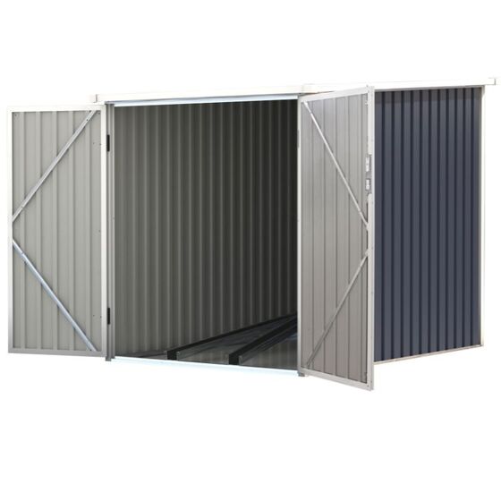 STEELEN Μεταλλική Αποθήκη Κήπου - Γκαράζ Ποδηλάτων 142x198x157cm 2.4m² Γαλβανιζέ ΝΙΚΙ Μ-Α Ανθρακί