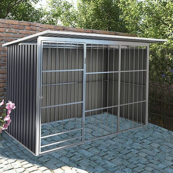 STEELEN Μεταλλικό Κλουβί-Περίφραξη Σκύλων/Ζώων 260x160x180cm (9'x5.5') 4.16m² Γαλβανιζέ KENNEL A