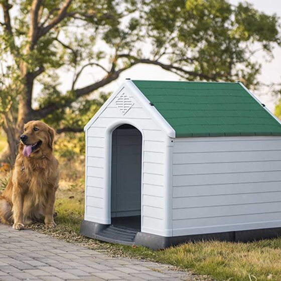 Σπίτι Σκύλου LARGE 78.5x87.7x81.5cm 11.2kg Λευκό Πάγου-Πράσινο VESTA