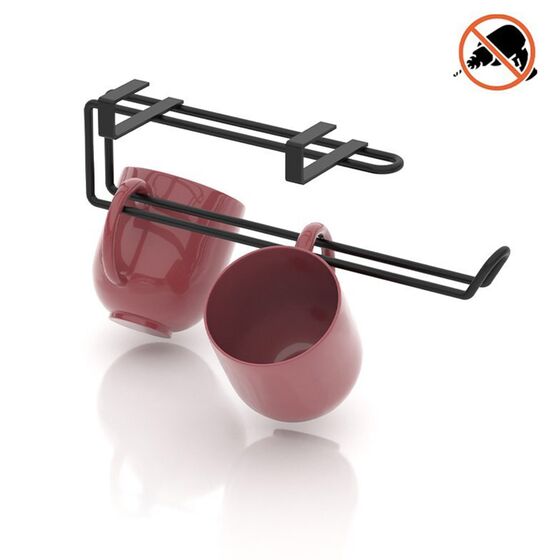 TEKNO-TEL Κρεμάστρα Ντουλαπιού Κουζίνας 27x7x9cm Πολυχρηστική Επιχρωμιωμένο Ατσάλι Μαύρη