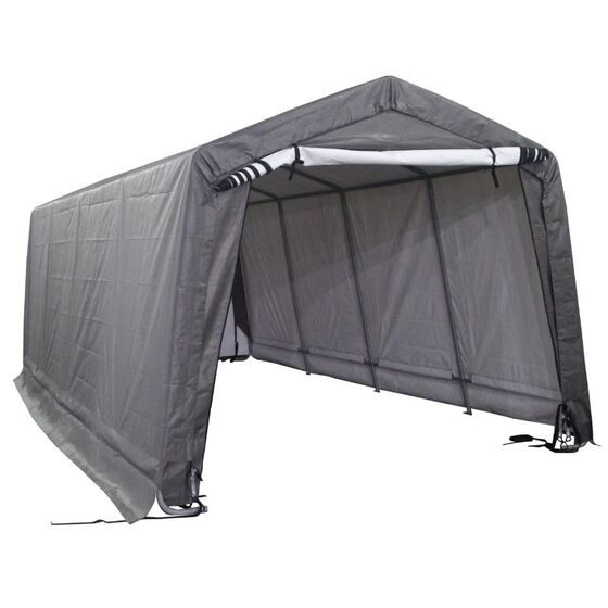 STEELEN Αδιάβροχη Υφασμάτινη Αποθήκη Κήπου - Γκαράζ Κήπου 305x610x240 (10'x20'x7.87') 18.6m² Πολυαιθυλένιο Tod M-E Γκρι