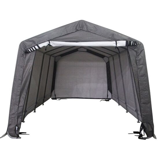 STEELEN Αδιάβροχη Υφασμάτινη Αποθήκη Κήπου - Γκαράζ Κήπου 305x610x240 (10'x20'x7.87') 18.6m² Πολυαιθυλένιο Tod M-E Γκρι