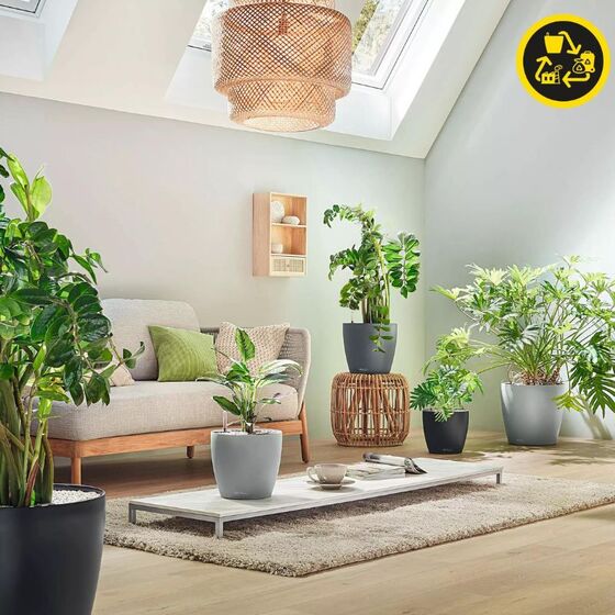 LECHUZA Classico ECO 35 Επιδαπέδια Γλάστρα Ø34.5x32.5cm Αυτοποτιζόμενη Light Grey Γερμανίας