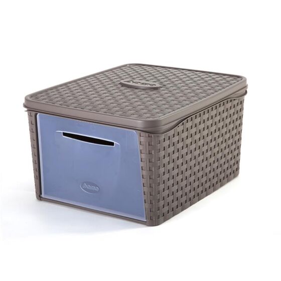 BAMA Ιταλίας Κουτί Αποθήκευσης 31x40x22cm Πλαστικό 20lt RATTAN Καφέ