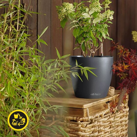 LECHUZA Classico ECO 43 Επιδαπέδια Γλάστρα Ø42x39.5cm Αυτοποτιζόμενη Dark Grey Γερμανίας