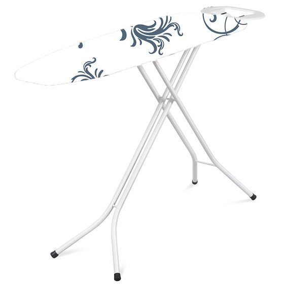 Σιδερώστρα Ατμού ANGELO 140x38x94cm Μεταλλική με Επιφάνεια Σιδερώματος 120x38cm Φαρδειά 4.3Kg Σχάρα 31x20cm με Πόδια Ø21mm FLORAL SWIRLS