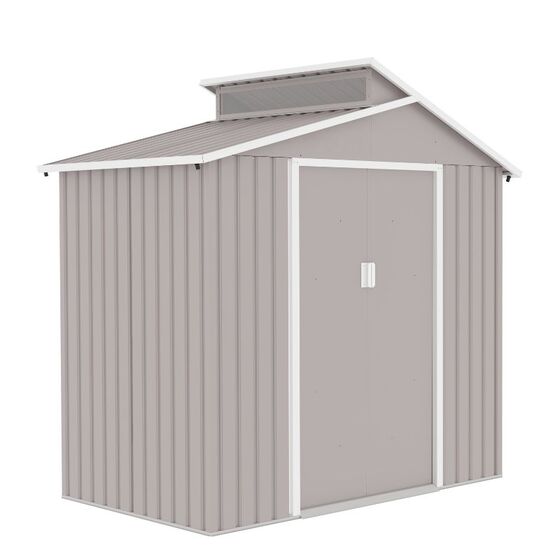 STEELEN Μεταλλική Αποθήκη Κήπου-Σπιτάκι Κήπου 220x129x214cm (7.2'x4.2'x7') 2.4m² Γαλβανιζέ με Φεγγίτη OSCAR A Γκρι Καφέ