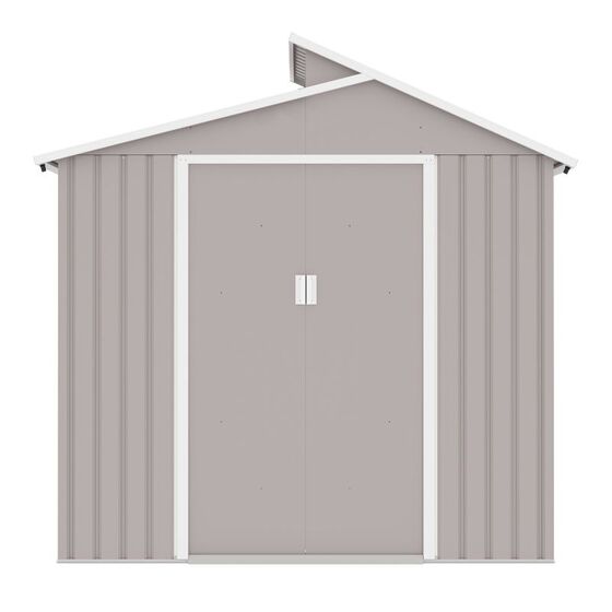 STEELEN Μεταλλική Αποθήκη Κήπου-Σπιτάκι Κήπου 220x129x214cm (7.2'x4.2'x7') 2.4m² Γαλβανιζέ με Φεγγίτη OSCAR A Γκρι Καφέ