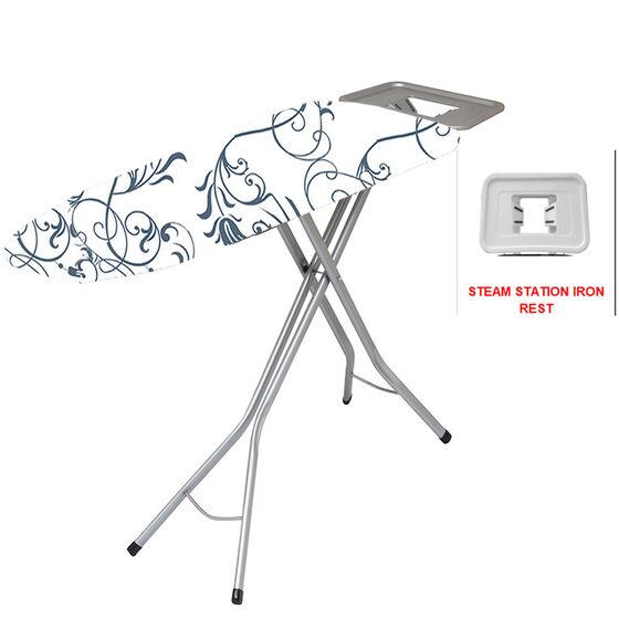 Σιδερώστρα Ατμού XL 155x45x95cm Μεταλλική με Επιφάνεια Σιδερώματος 125x45cm 7Kg Σχάρα 42x30cm Διάμετρος Ποδιού Ø34mm PEARL FLORAL SWIRLS