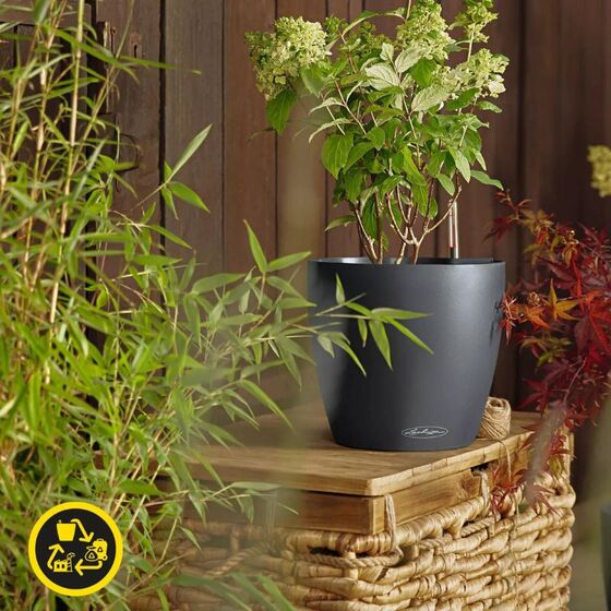 LECHUZA Classico Color ECO 60 Επιδαπέδια Γλάστρα Ø59x56cm Αυτοποτιζόμενη Dark Grey Γερμανίας