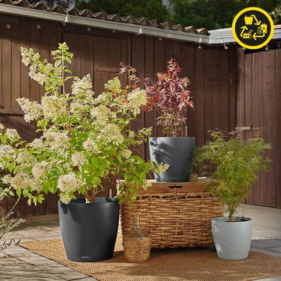 LECHUZA Classico Color ECO 18 Επιτραπέζια Γλάστρα Ø19x17cm Αυτοποτιζόμενη Light Grey Γερμανίας