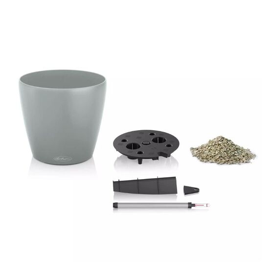 LECHUZA Classico ECO 21 Επιτραπέζια Γλάστρα Ø21.5x20.5cm Αυτοποτιζόμενη Light Grey Γερμανίας