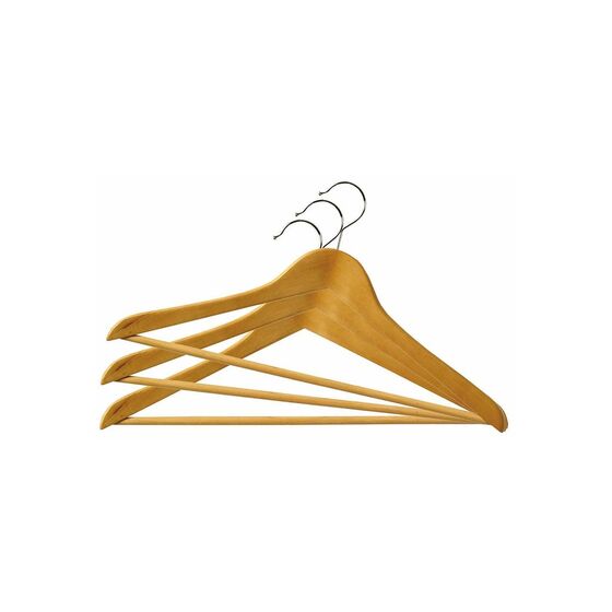 ORDINETT ITALY Κρεμάστρα Ρούχων για Παλτά και Κουστούμια Ξύλινη Σετ 3 τεμαχίων 45x5.5x24.5cm Πιστοποίηση FSC Καφέ