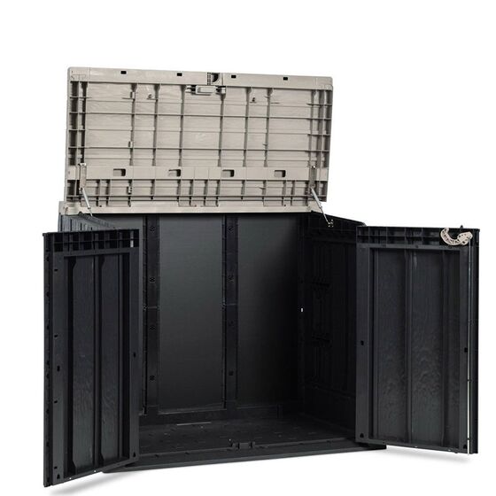 TOOMAX Ιταλίας Αποθήκη Κήπου Βαρέως Τύπου Πλαστική 842lt 129.5x74.5x111cm 20.5kg MASSIF STORER PLUS ANTHRACITE / TAUPE GREY