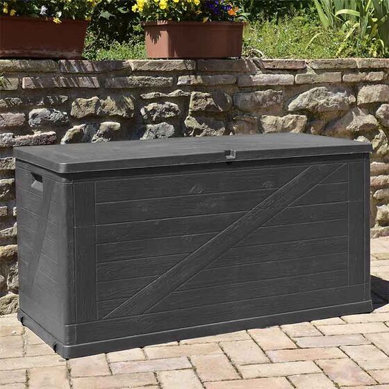 TOOMAX Ιταλίας Μπαούλο Αποθήκευσης 120x56x63cm 420lt Πλαστικό 8.5kg MULTIBOX WOOD Anthracite