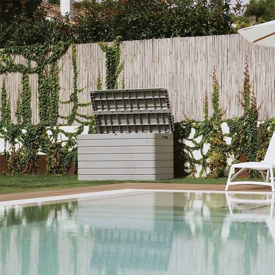 TOOMAX Ιταλίας Πλαστικο Μπαούλο Αποθήκευσης 970lt Βαρέως Τύπου 22,5kg 146x82x85cm MASSIF  DOLOMITI 970LT Warm Grey