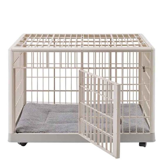 VESTA Κλουβί Περιορισμού και Περίφραξης Κατοικιδίου 96x66x74cm Πλαστικό ABS με Ρόδες 14.2kg PetCage 1 Large/Xlarge Μπεζ