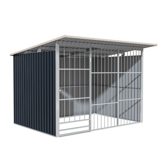 STEELEN Μεταλλικό Κλουβί-Περίφραξη Σκύλων/Ζώων 260x220x186cm (9'x7.5') 5.76m² Γαλβανιζέ KENNEL B