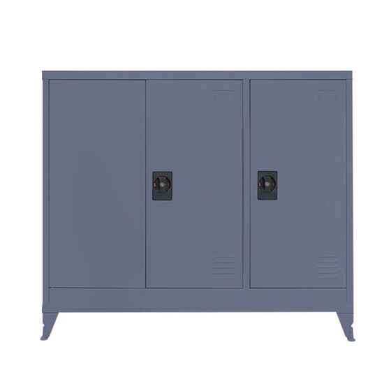 STEELEN Μεταλλική Ντουλάπα-Παπουτσοθήκη Βάρος 30.2kg 115x45x101cm Γαλβανιζέ 3φυλλη με 4 Ράφια και Ρυθμιζόμενα Πόδια - 6 Αποθηκευτικοί Χώροι Ανθρακί