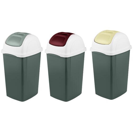 BAMA Κάδος Απορριμμάτων 33lt 30x33x59cm Πλαστικός Επαγγελματικός/Οικιακός με Παλλόμενο Καπάκι Μπορντό- Κυπαρισσί