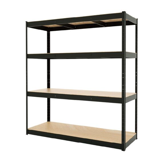 VESTA Μεταλλική Ραφιέρα Dexion 4όροφη Βαμμένη 160x60x180cm με Μοριοσανίδες Πάχους 6.8mm 38kg Πάχος Δοκών 1mm MAX Αντοχή 1200kg Μαύρη