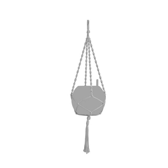 LECHUZA Macrame (Μακραμέ) Κρεμαστή Θήκη Γλάστρας Γκρι BOHO 90