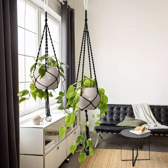 LECHUZA Macrame (Μακραμέ) Κρεμαστή Θήκη Γλάστρας Natural BOHO 90