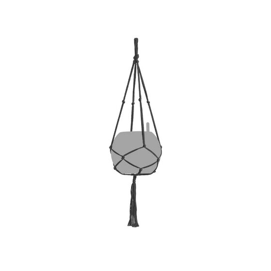 LECHUZA Macrame (Μακραμέ) Κρεμαστή Θήκη Γλάστρας Μαύρη PURE 120