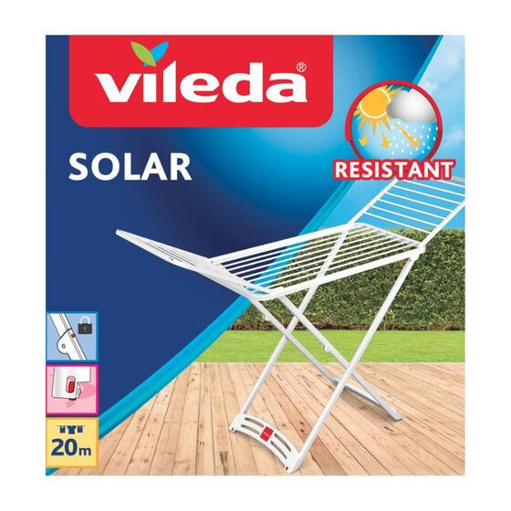 Απλώστρα Ρούχων Πλαστική 182x55x88cm SOLAR VILEDA 3φυλλη Άπλωμα 20m Αντοχή 20kg Βάρος 4.85kg Ιταλίας
