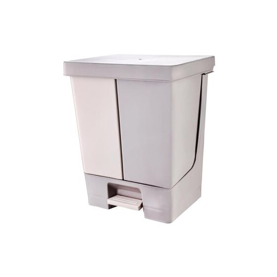 PLANET Διπλός Κάδος Απορριμμάτων 50lt (25lt+25lt)  46x38x57cm με Πεντάλ 2 Θέσεων 2 Εσωτερικούς Κάδους Ανακύκλωσης Μπεζ 4.6kg Κουζίνας