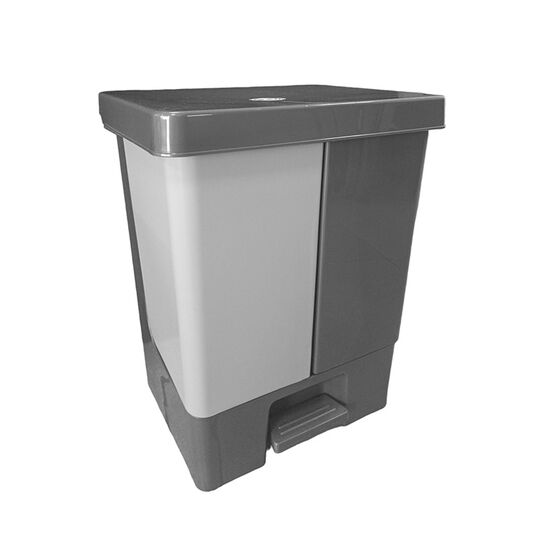 PLANET Διπλός Κάδος Απορριμμάτων 50lt (25lt+25lt)  46x38x57cm με Πεντάλ 2 Θέσεων 2 Εσωτερικούς Κάδους Ανακύκλωσης Γκρι 4.6kg Κουζίνας
