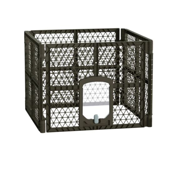 VESTA Κλουβί Περιορισμού και Περίφραξης Κατοικιδίου 90x90x66.7cm Πλαστικό 6.33kg Tetrahedral Καφέ